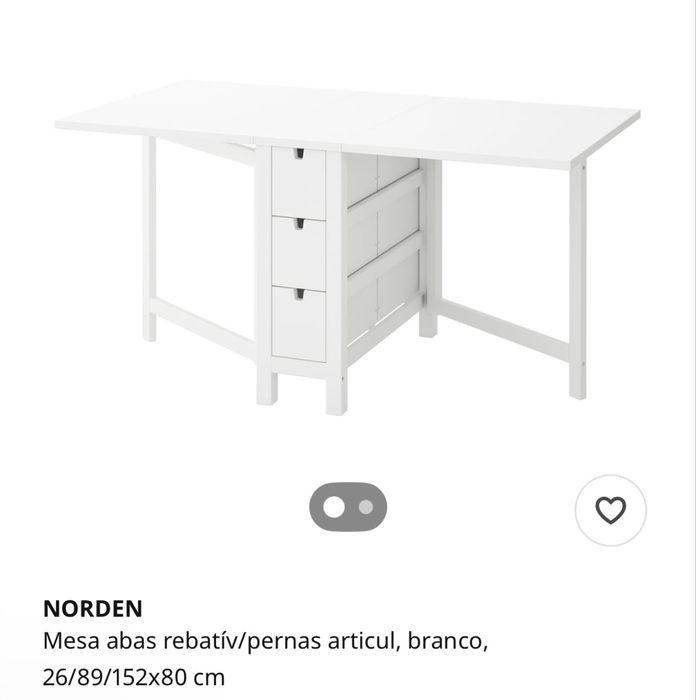 Mesa dobrável da série Norden da Ikea