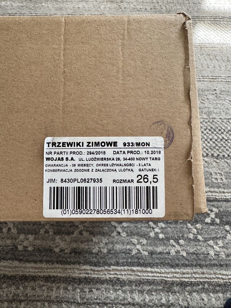 Wojskowe trzewiki zimowe wkładka 26,5cm