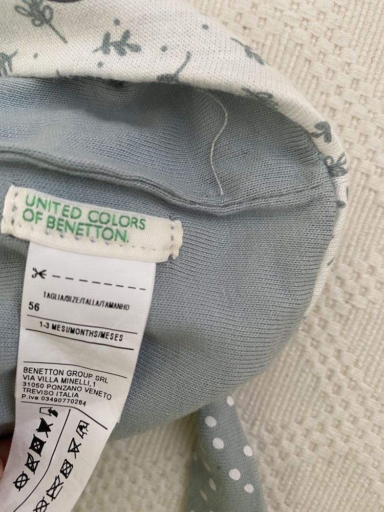 Czapka nowa bez metki BENETTON 1-3 m