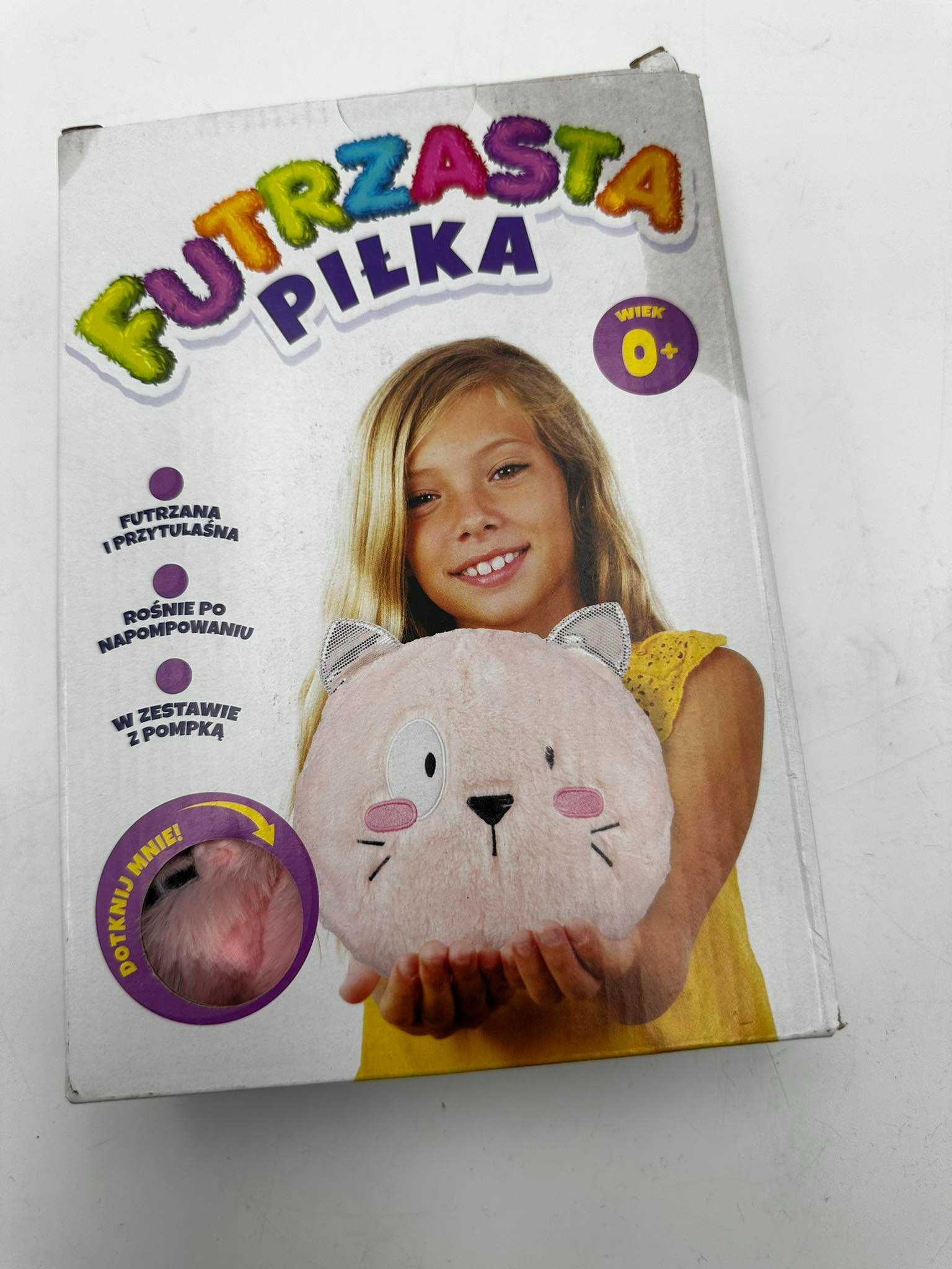 Futrzasta piłka Joinco różowy kotek + pompka