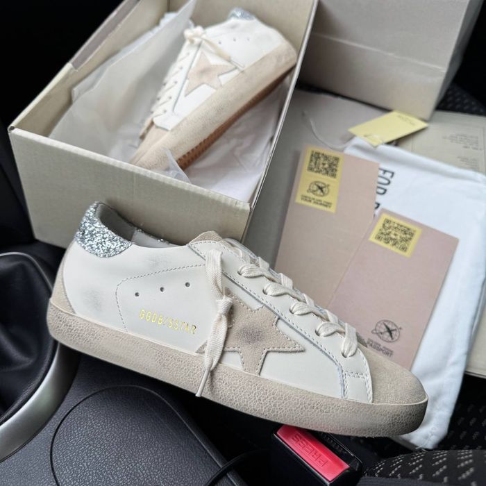 Жіночі кеди кросівки голден гуси Golden Goose white beige premium