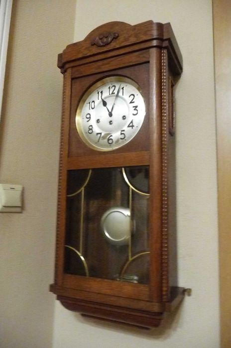 Piękny, duży zegar kwadransowy Junghans, sprawny,antyk, po renowacji