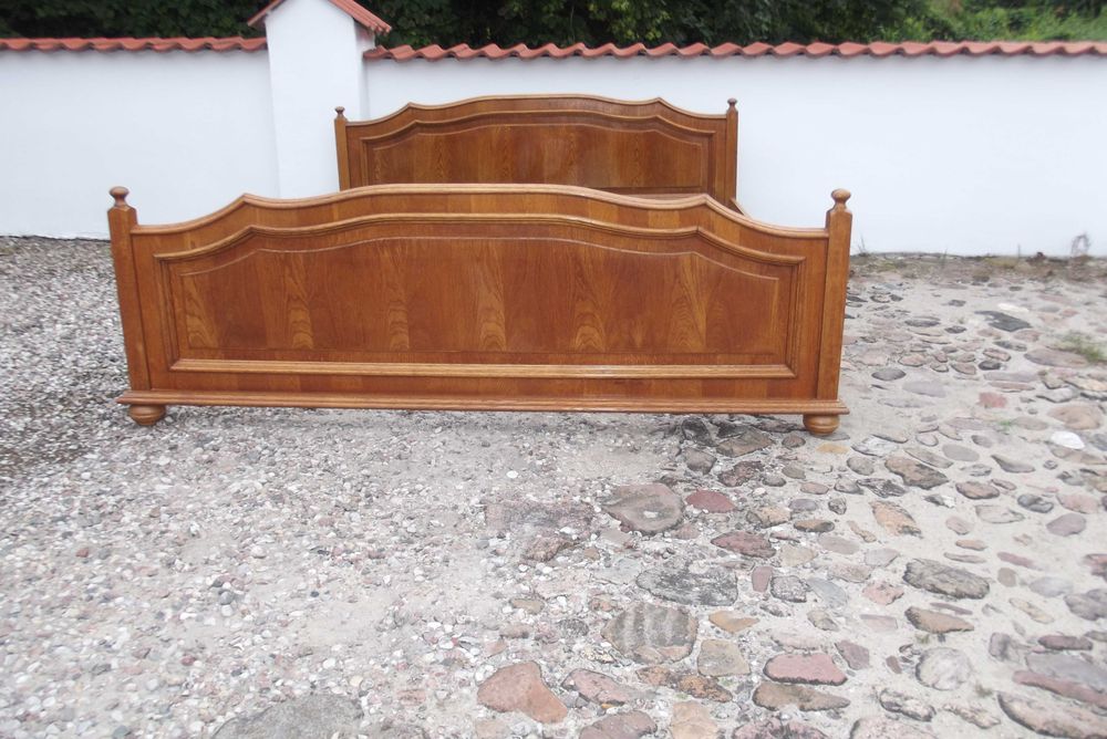 łóżko dębowe dwuosobowe materac komplet 180x200
