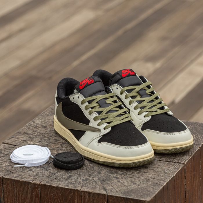 Кроссовки Nike Air Jordan 1 Retro Low Og Sp Travis Scott Olive
