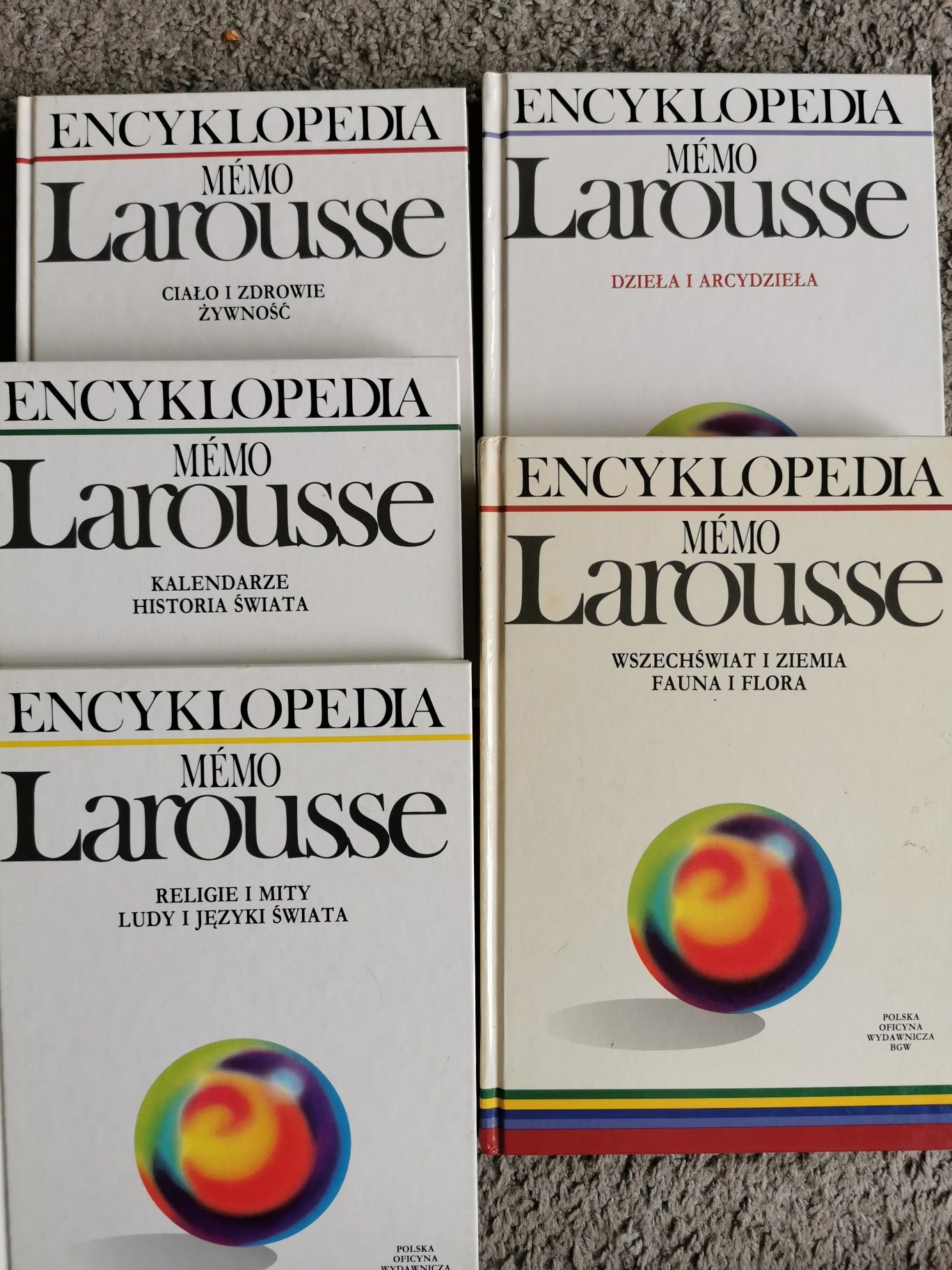 Encyklopedia Memo Larousse tom 1, 2, 3, 6 i 8.