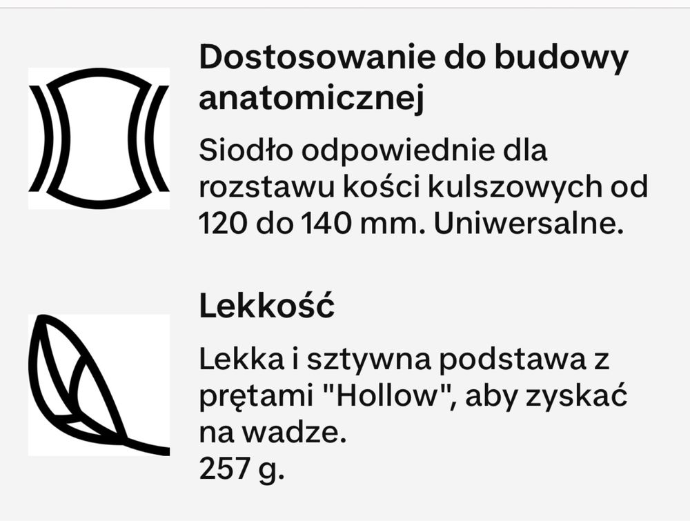 siodełko rowerowe Btwin szosowe/MTB light 155mm