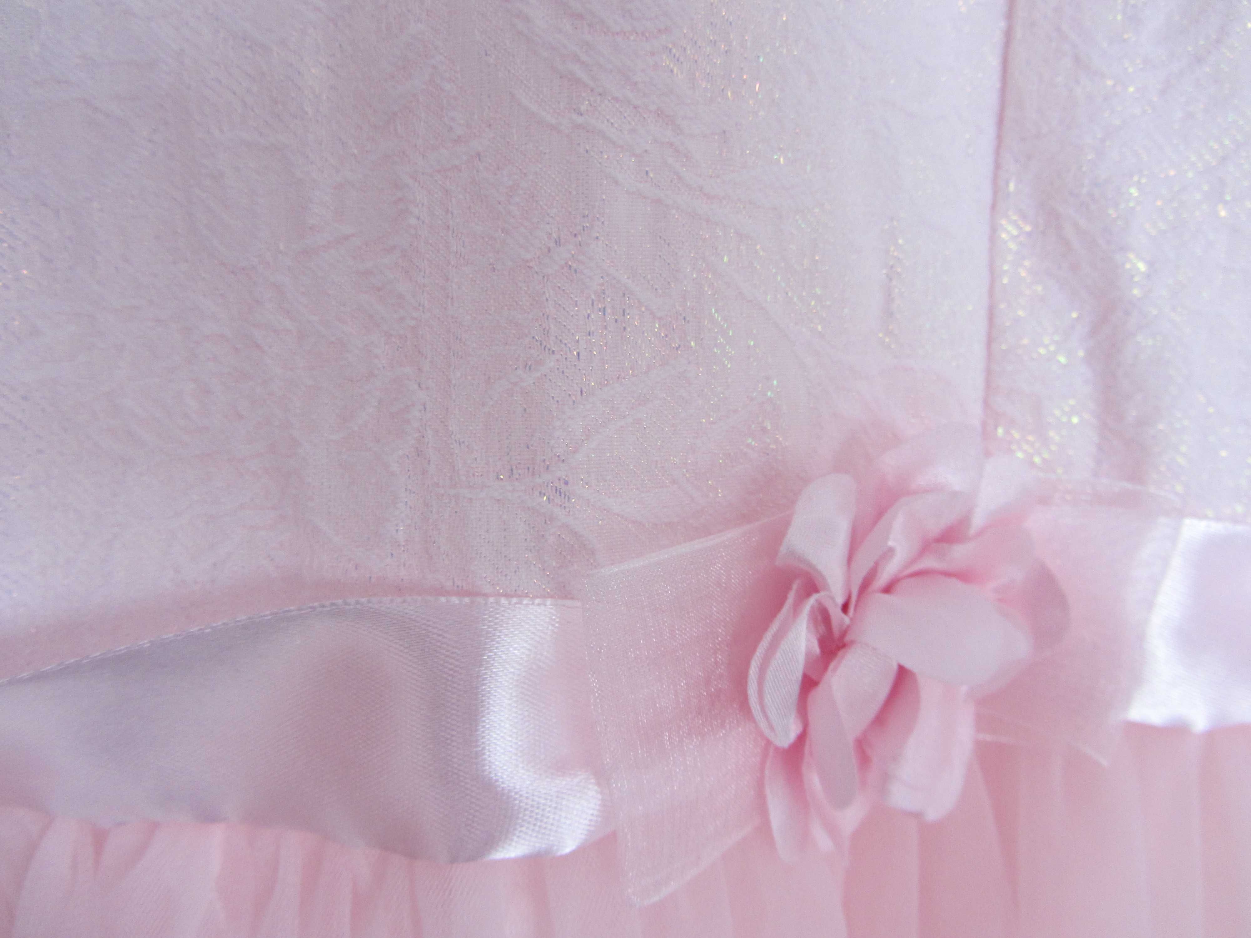Tiulowa różowa sukienka 158