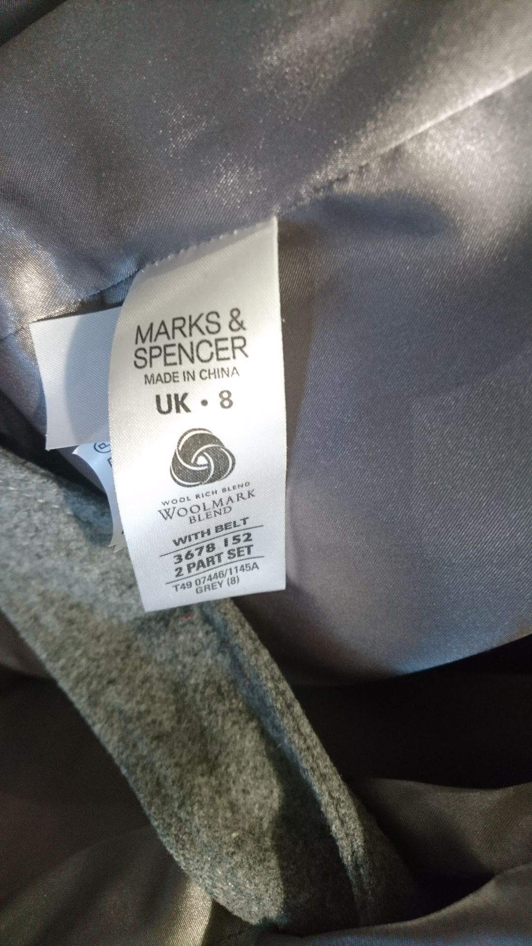 Пальто-накидка Marks & Spencer стильное под пояс