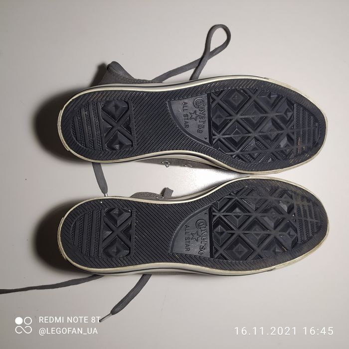 Из США Кеды Converse ® Классика серый джинс высокие — унисекс Конверсы