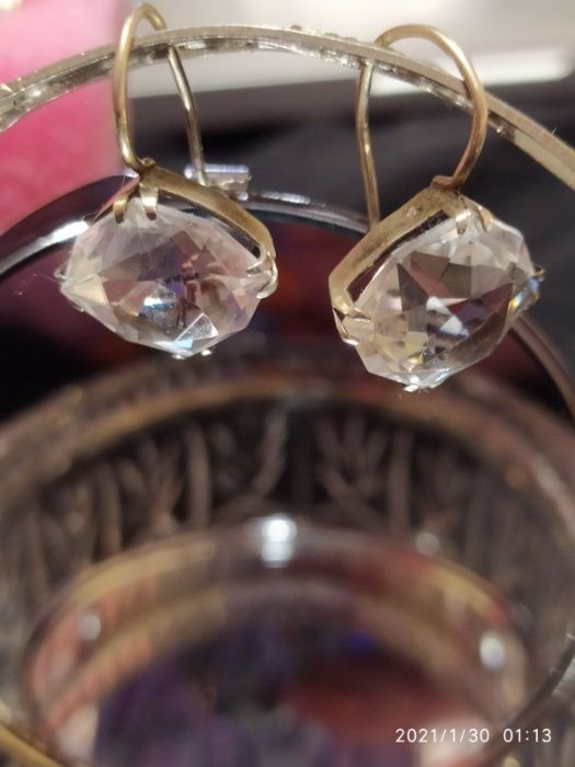 Серьги серебро СССР 875 ,916 , 925  проба