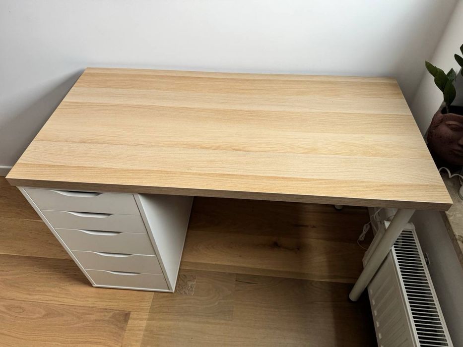 Biurko IKEA LAGKAPTEN / ALEX 120x60, biały/dąb