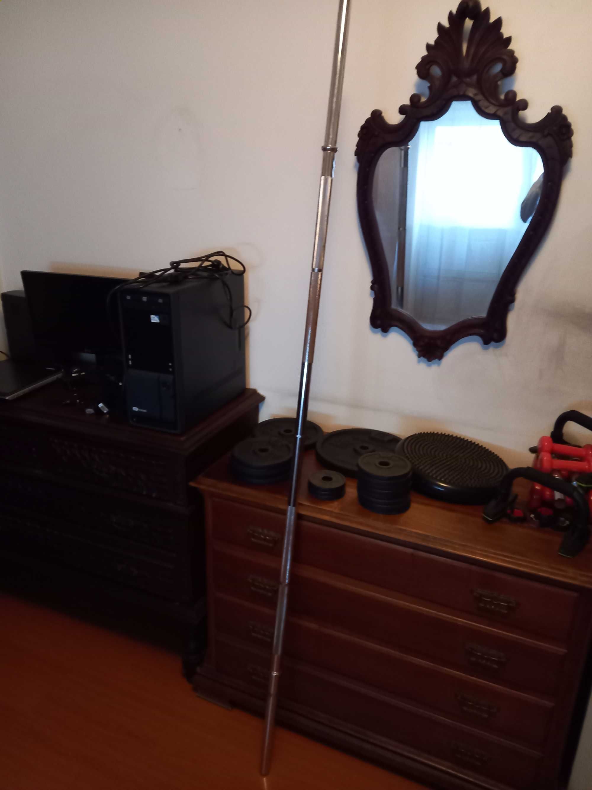 Barras de musculação 1.55m e 2m (28mm) + Almofada protetora