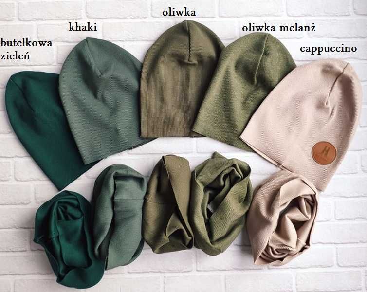 Komplet czapka+komin prążek By Mimi różne kolory kolory od 48 do 54