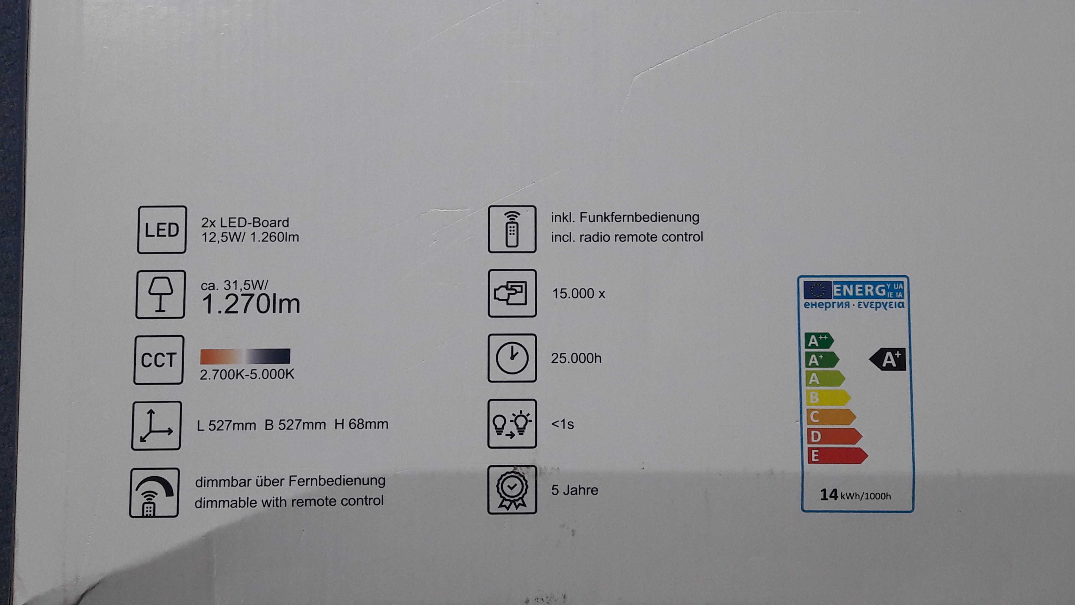 Lampa sufitowa Led z pilotem Q-Smart-Home