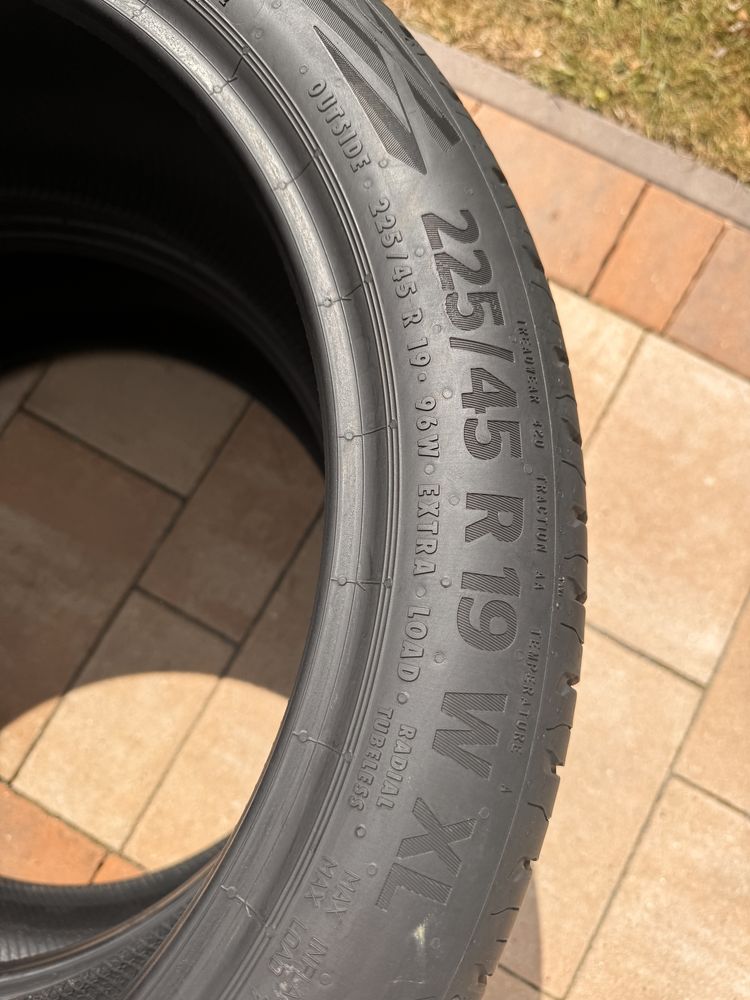 Opony 225/45R19 Letnie Continental RunFlat . Idealne!WYSYŁAMY.