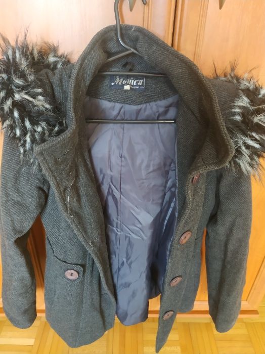 Szary płaszcz - damski