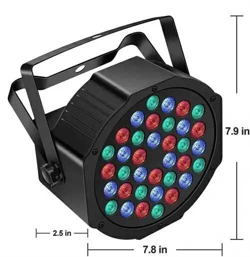 UKING ZQ-B347 LED Par z wbudowanym akumulatorem  RGB Pilot DMX 36x1w