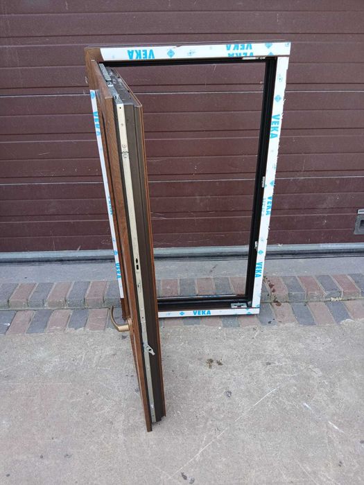 Nowe okno orzech 74x131 pcv brąz okna pcv DOWÓZ CAŁY KRAJ