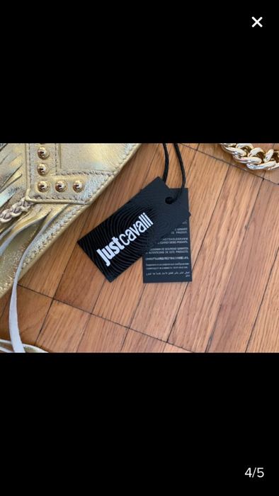 BAIXA! Nova. Mala de mão, Clutch, Roberto Cavalli. Autêntica em Pele