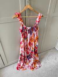 piękna długa midi sukienka H&M kwiaty S/M