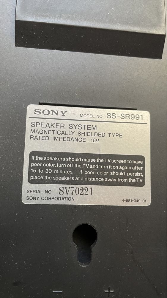 Colunas Sony SS-SR991