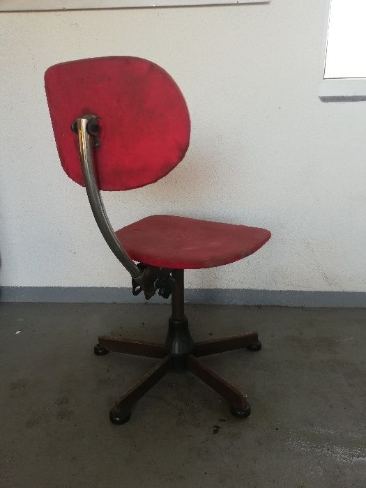 Krzesło obrotowe techniczne PRL loft industrial lata 60 70 80