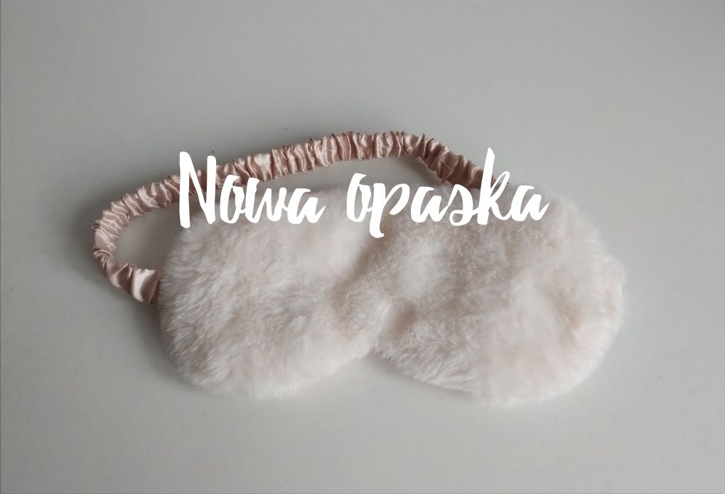 Nowa opaska nocna do spania zaciemniająca kremowa beżowa