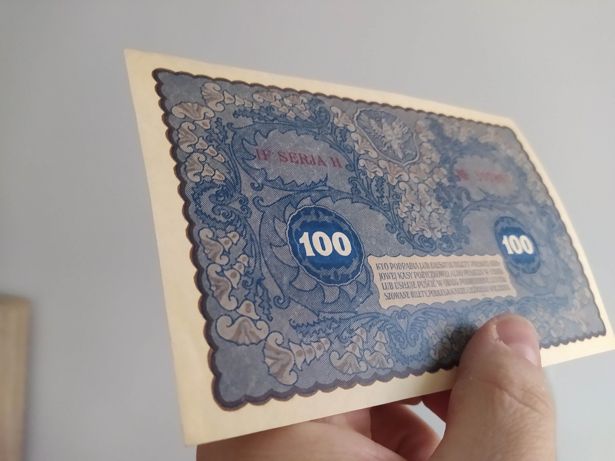 Banknot 100 Marek Polskich 1919 r  ;3