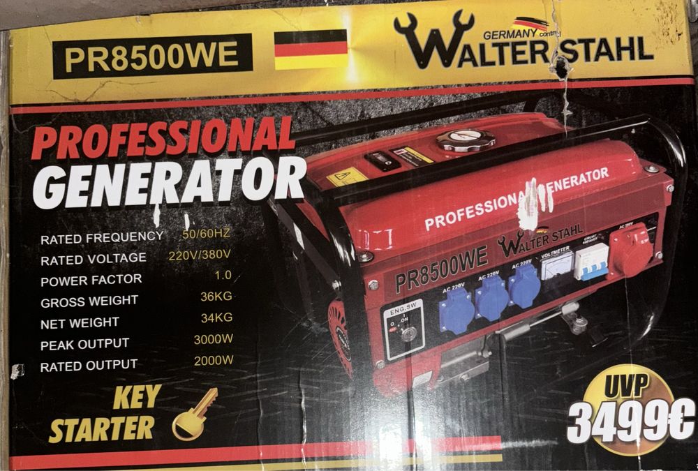 Генератор Protessional Pr8500We  Германия. Оригинал