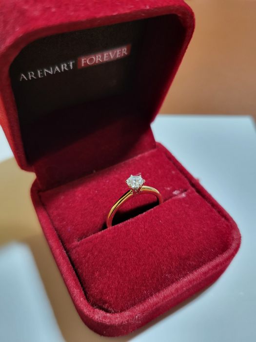 Pierścionek zaręczynowy z diamentem 0,31ct złoto 585 - kupiony za 7019
