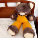 Urso  peluche cores amarelo e castanho