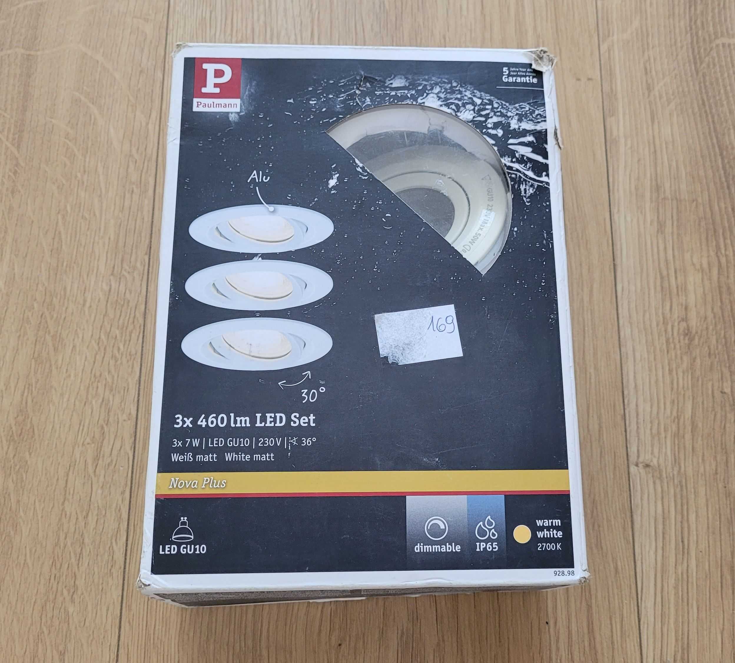 Oprawa sufitowa wychylna Paulmann zestaw 3xGU10 7W IP65 230V biały mat