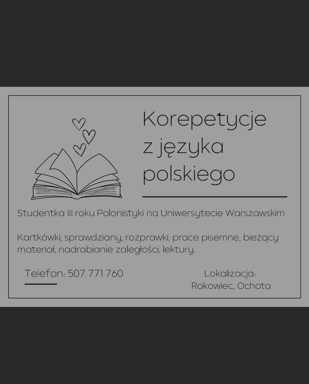 Indywidualne korepetycje z języka polskiego, stacjonarnie i online
