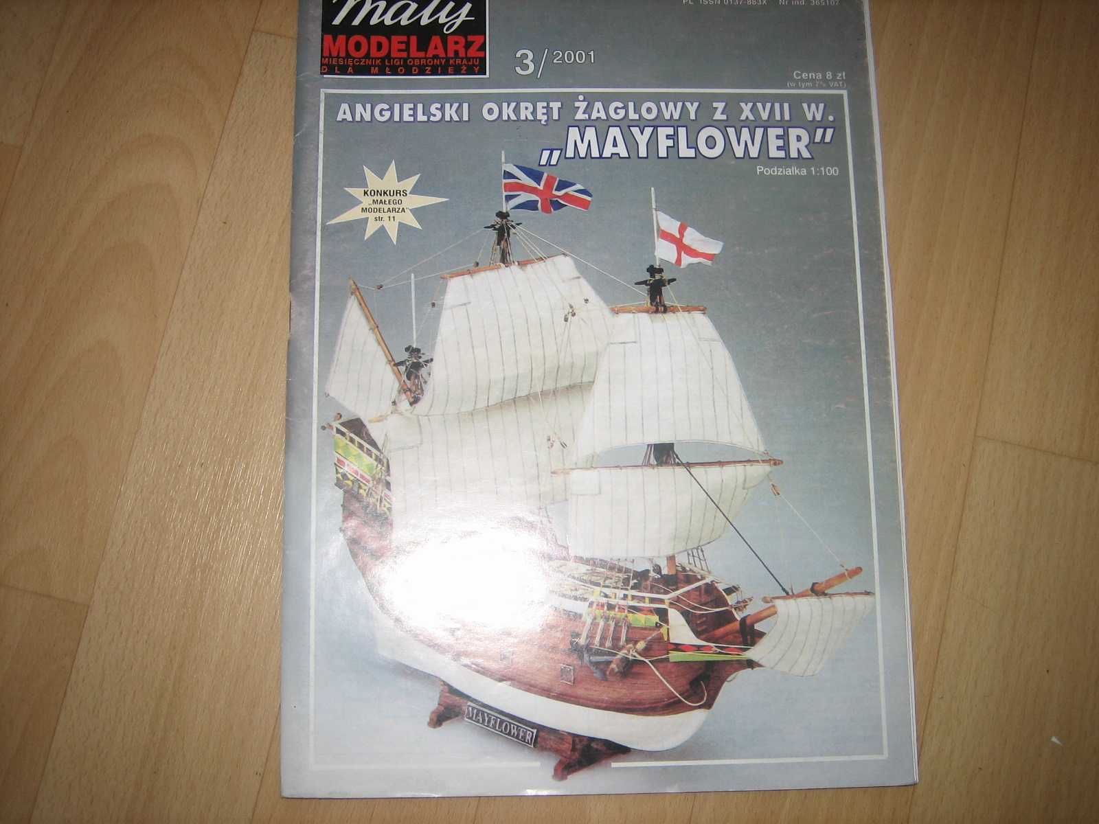 Zaglowiec Mayflower model kartonowy 1:100