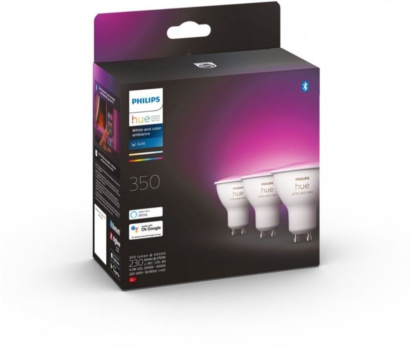 Żarówki Inteligentne Led Philips Hue Gu10 350 Lm 5,7 W 3 Szt.