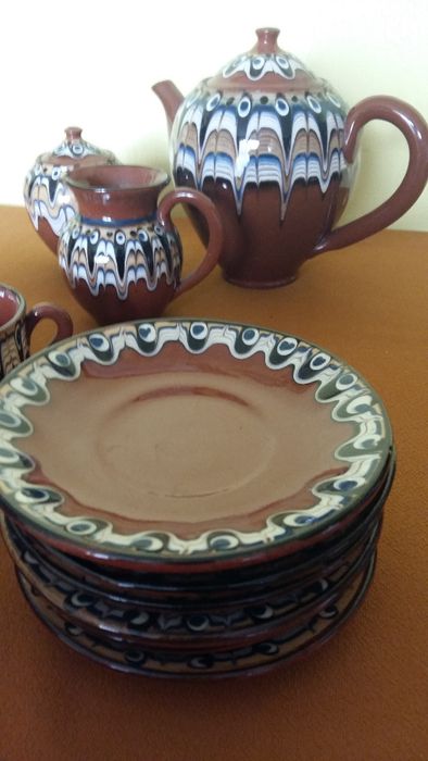 Serwis ceramiczny kawowy Bułgarski.Zestaw do kawy.