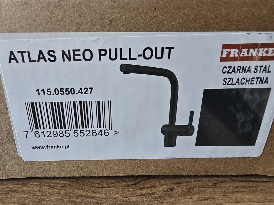 Bateria Franke AtlasNeo PullOut- Kolor Czarna Stal Szlachetna