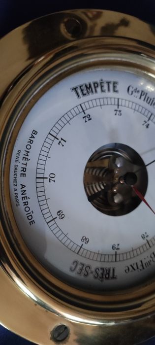 Stary barometr duży marynistyczny Francja René Dauchez a Paris unikat!
