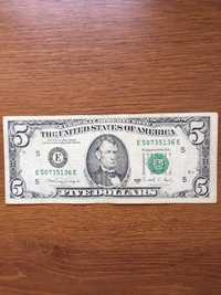 Банкнота купюра у п'ять доларів США 1988 року випуску