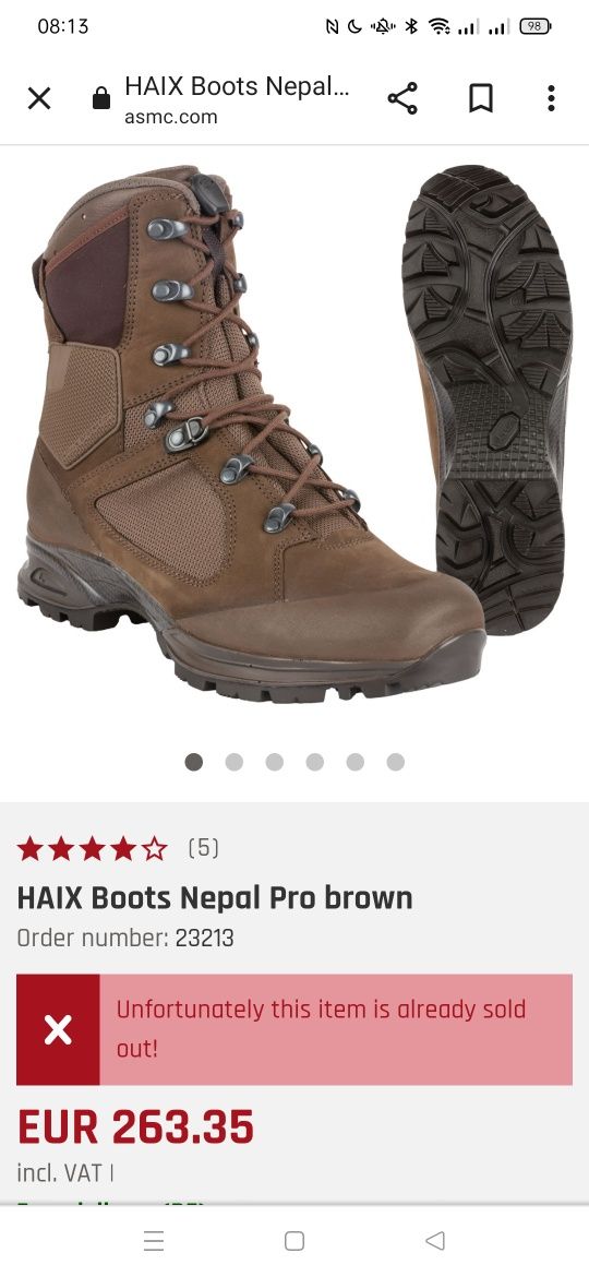 Botas Haix Nepal Gore-tex Tamanho 41