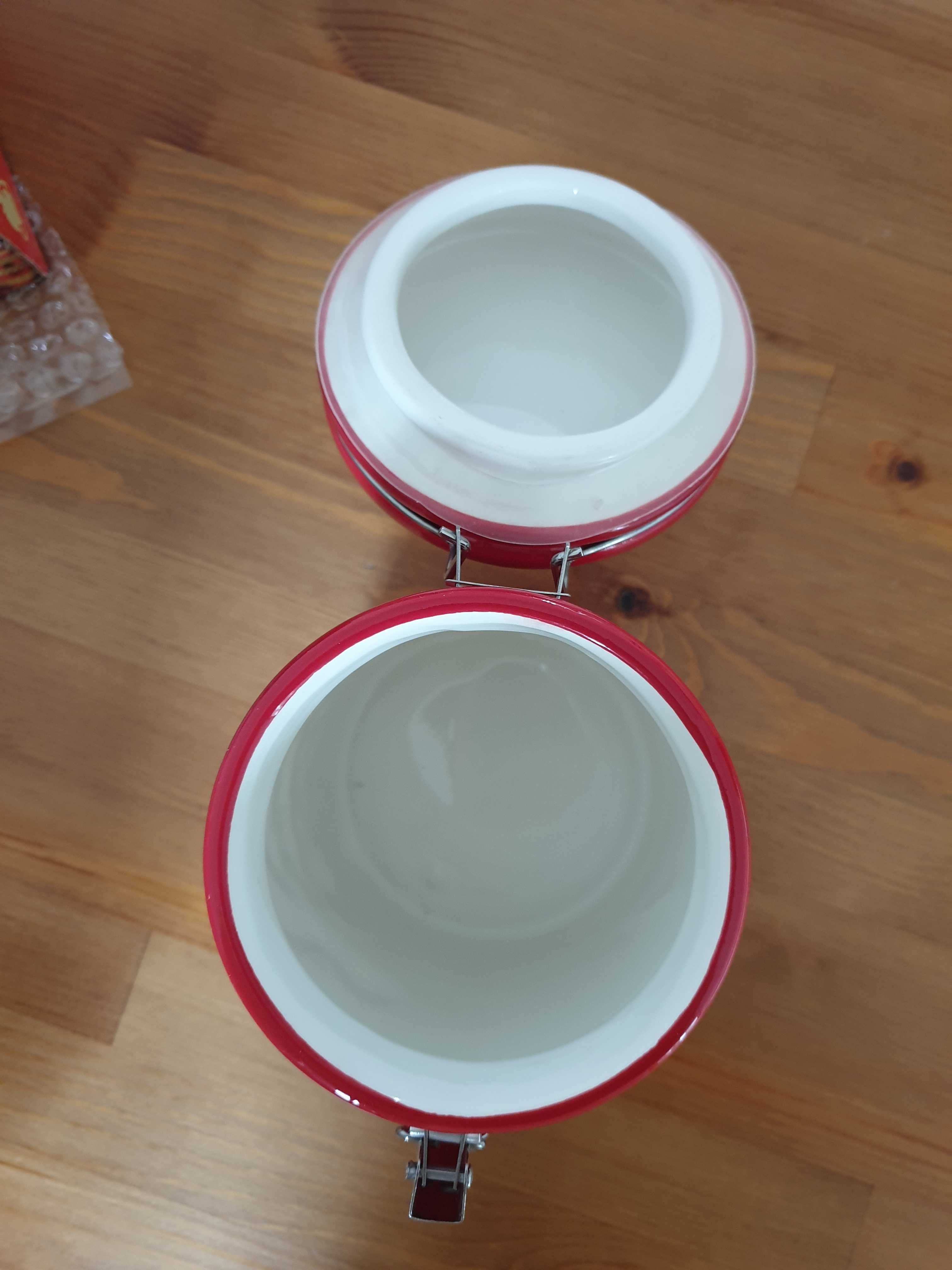 Słoik / pojemnik z ceramiczny pokrywką, świąteczny, Nowy
