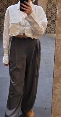 Spodnie full lenght Zara rozmiar M szerokie z zaszewkami