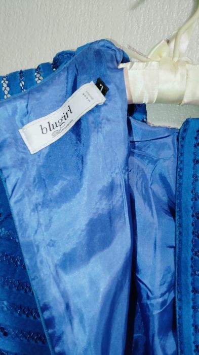 Котельное платье красивого синего цвета 36-38 размера б/у