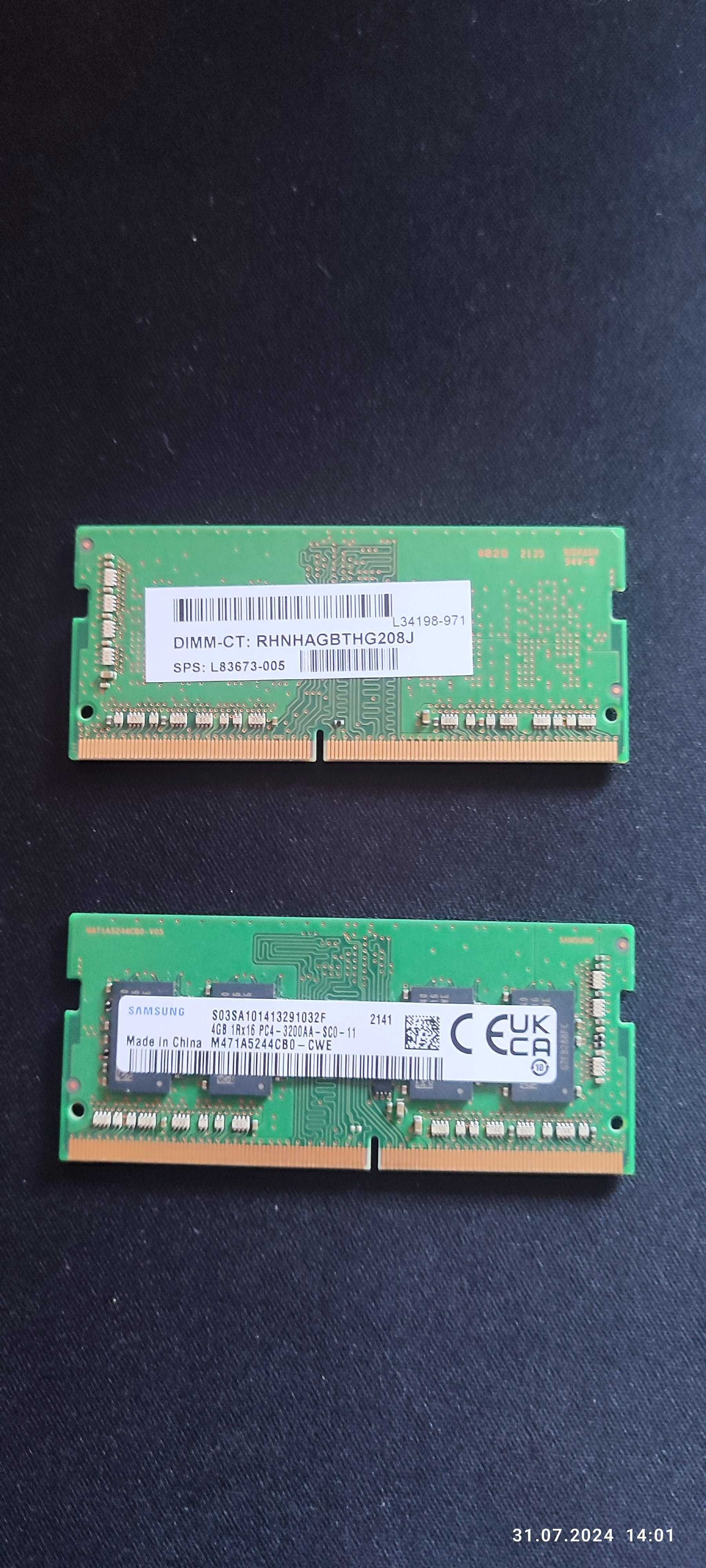 Модуль пам'яті ноута SoDIMM DDR4 4GB 3200 MHz Samsung M471A5244CB0-CWE