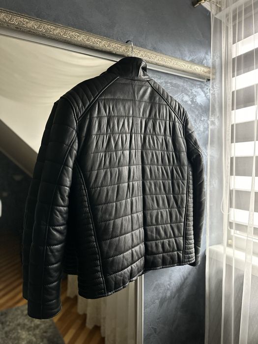 Тепла чоловіча куртка з натуральної шкіри, зимова,