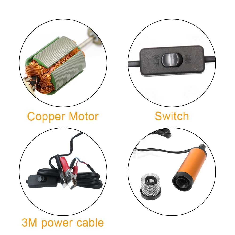 Elektryczna Pompka do Spuszczania Paliwa Ropy Oleju 12V Pompa 60W