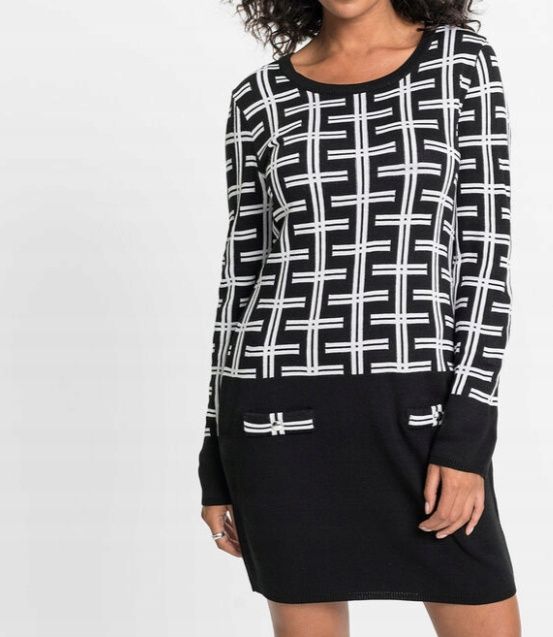 B.P.C dzianinowa sukienka we wzory ^40/42