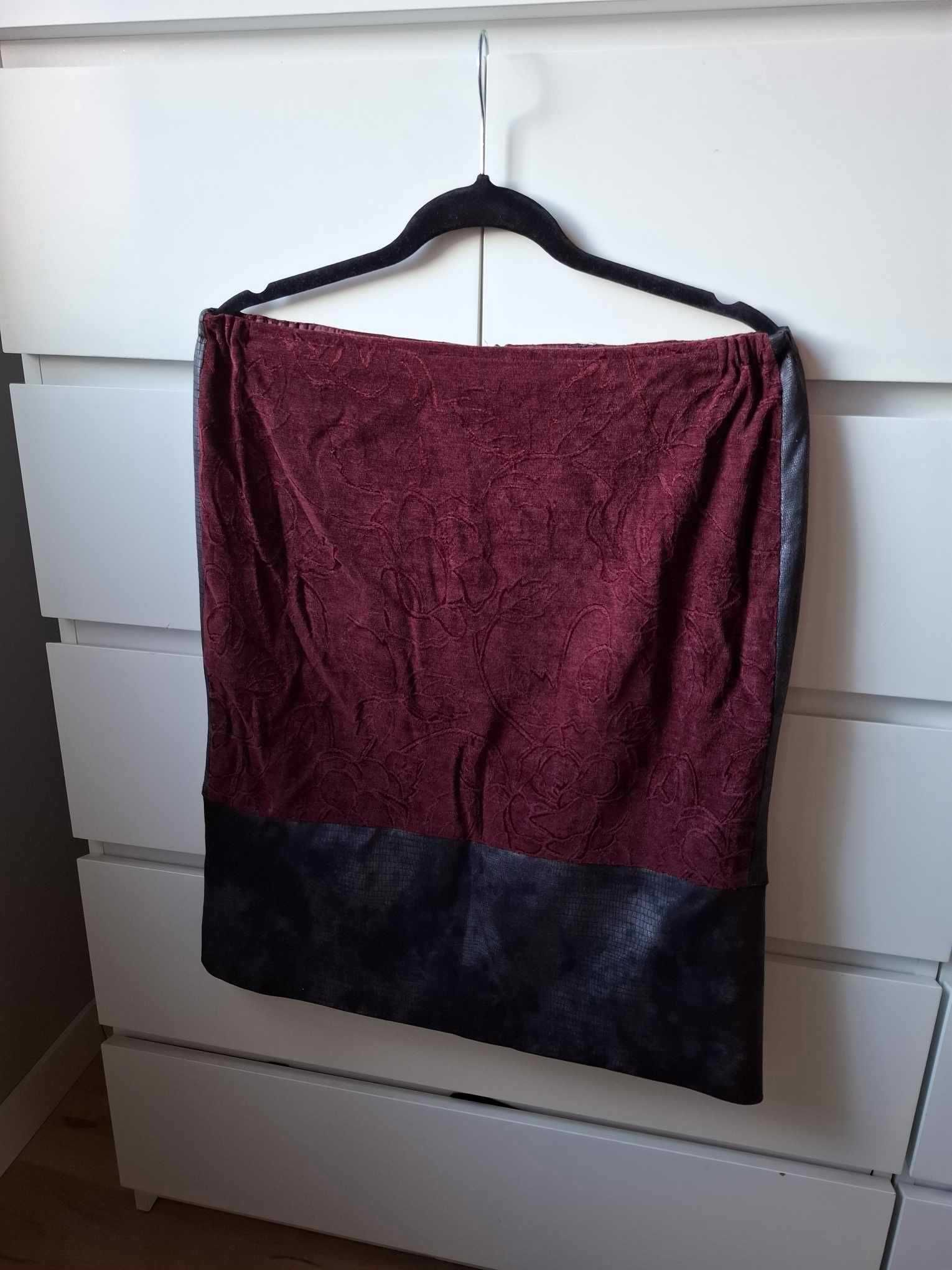 XL Amadeusz bordowa burgundowa spódnica vintage retro bordowy szara