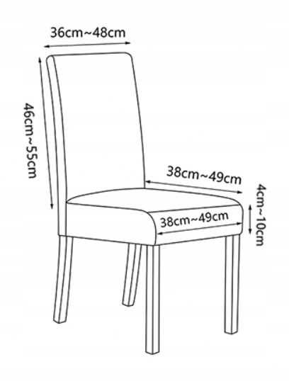 Szare pokrowce elastyczne na krzesła komplet 4 sztuki