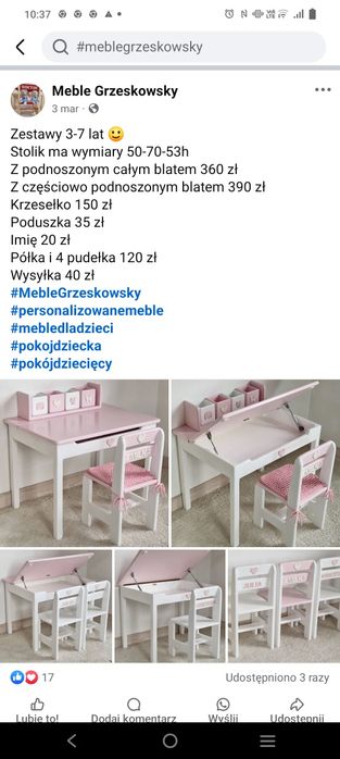 Stoliczek krzesełko Grześkowsky drewno